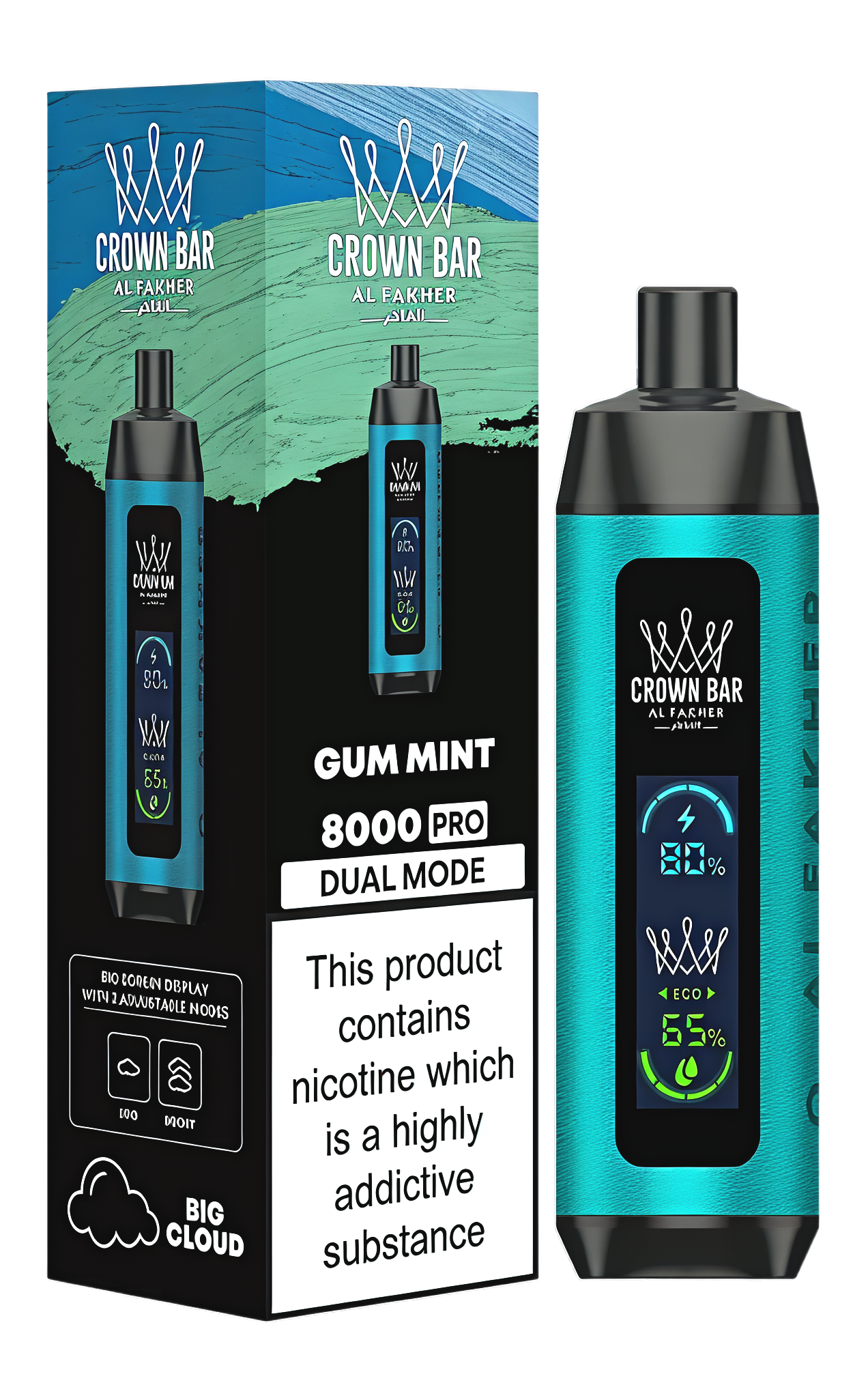 Al Fakher Crown Bar 8000 Puffs Disposable Vape DTL In Dubai Smoke